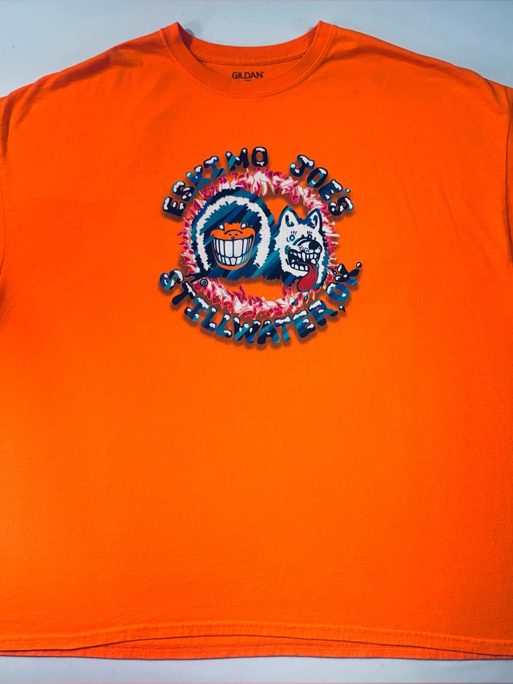 Eskimo Joe's GILDAN "TIKI SURF” Retro Men's Bright Orange SS T-Shirt 4XL
